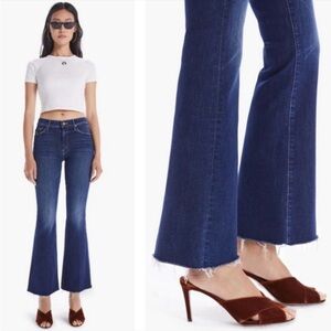 MOTHER The Weekender Fray Flare Jeans in Teaming Up Size 26